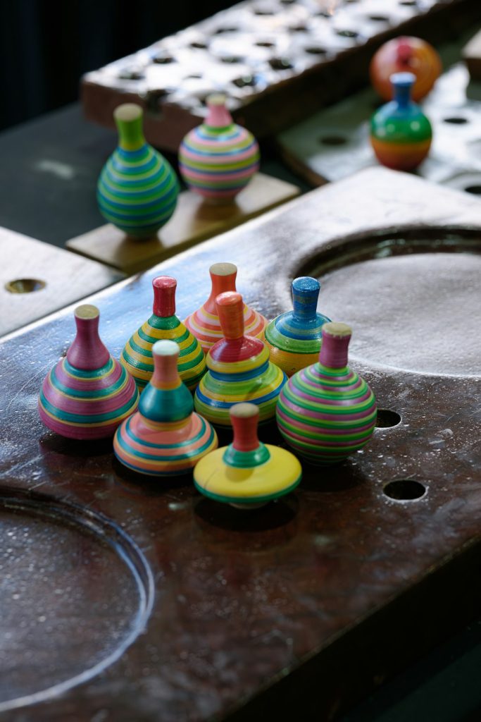 Traditional Malay wooden gasing (spinning top)